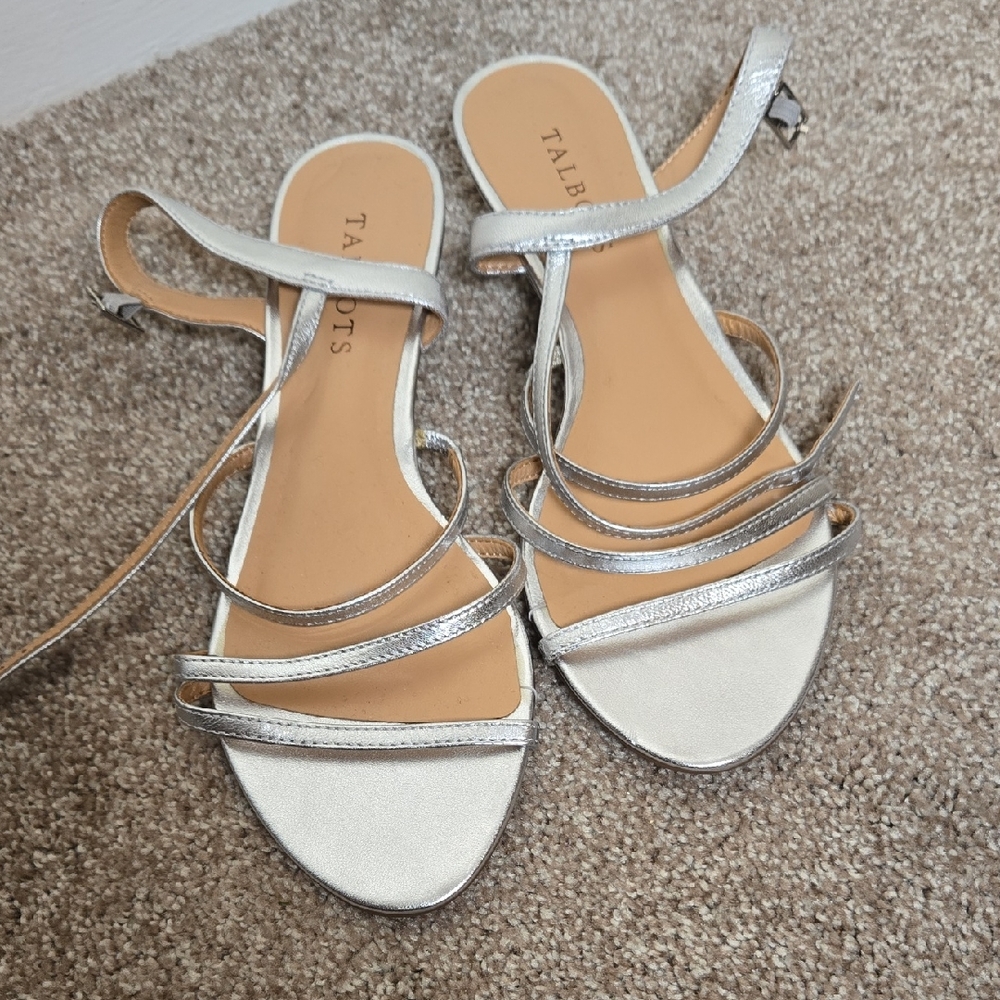 Talbots Metallic Silver Sandals